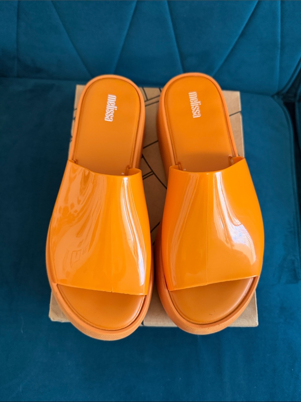 Melissa Orange Becky Platform Slides